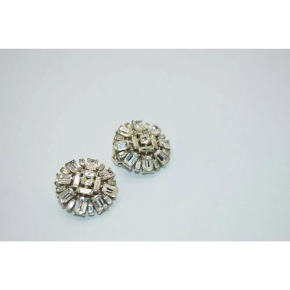 1950'S CROWN TRIFARI Clear Rhinestone Starburst - Picture 3 of 4